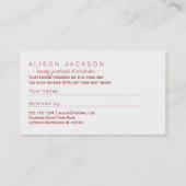 Modèle de carte de référence distributeur de produ (Dos)