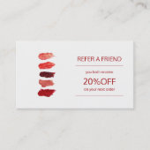 Modèle de carte de référence distributeur de produ (Devant)