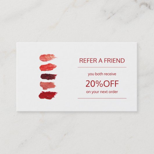 Modèle de carte de référence distributeur de produ (Devant)