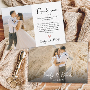 Modèle de carte de remerciement de mariage avec ph