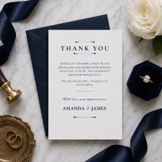 Modèle de carte de remerciement de mariage minimal