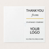 Modèle de carte de remerciement personnalisé (Outside Unfolded)