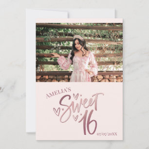 Modèle de carte de remerciement Rose Gold Sweet 16