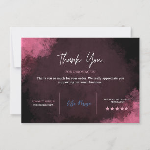 Modèle de carte de remerciement rose, Remerciement