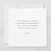 Modèle de Carte de remerciements de Mariage photo  (Dos)