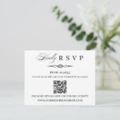 Modèle de carte de réponse de mariage avec code QR (Debout devant)