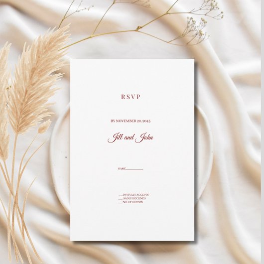 Modèle de carte de réponse de mariage élégant mini