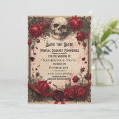 Modèle de carte de sauvegarde gothique avec crâne (Debout devant)