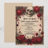 Modèle de carte de sauvegarde gothique avec crâne (Devant / Derrière)