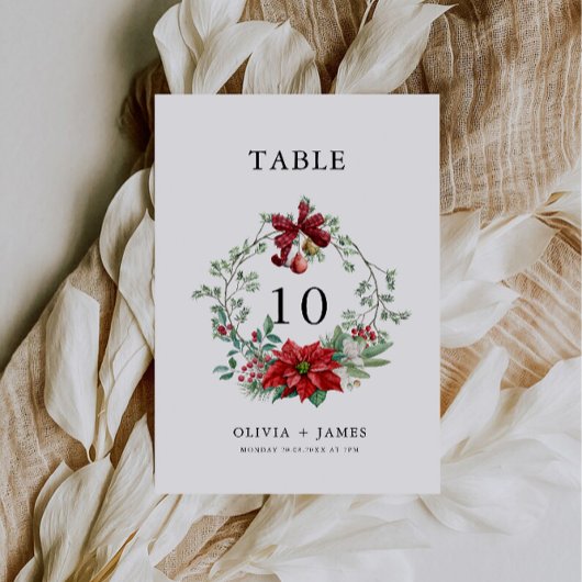 Modèle de carte de table de mariage de Noël