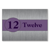 Modèle de carte de table Silver & Purple (Devant)
