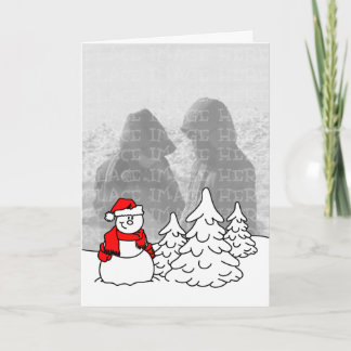 Modèle de carte de vacances de bonhomme de neige