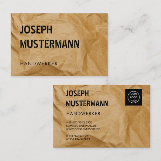 Modèle de carte de visite (Devant / Derrière)