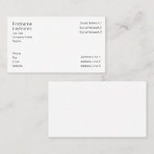 Cartes de visite États-Unis : 8,9 cm x 5,1 cm (Devant / Derrière)