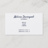 Modèle de carte de visite (Dos)