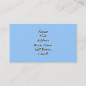 Modèle de carte de visite (Dos)