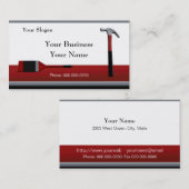 Modèle de carte de visite 2 marteau et pinceau (Devant / Derrière)