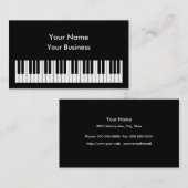 Modèle de carte de visite à clavier pour piano (Devant / Derrière)