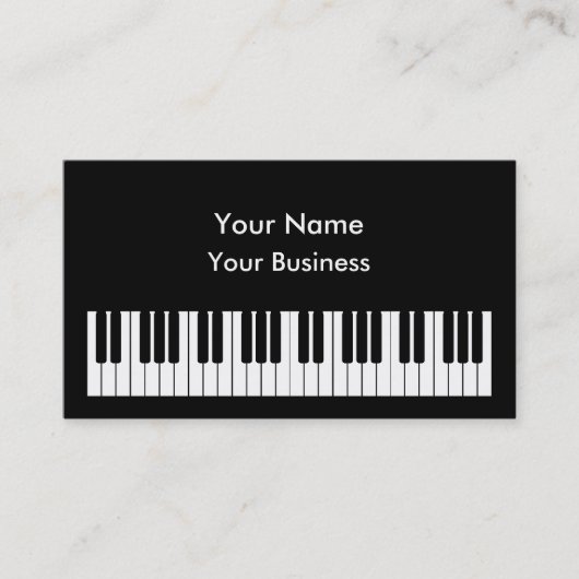 Modèle de carte de visite à clavier pour piano (Devant)