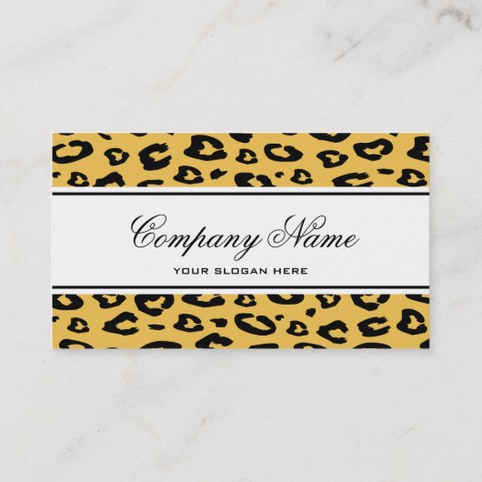 Modèle de carte de visite à imprimé léopard (Dos)