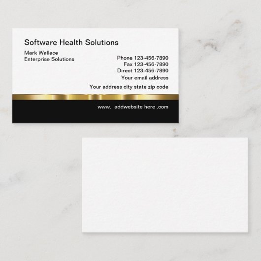 Modèle de carte de visite à thème de santé classiq (Devant / Derrière)