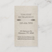 Modèle de carte de visite antique vintage Sepia (Dos)