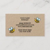 Modèle de carte de visite apicole (Dos)