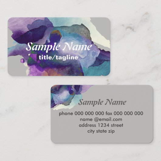 modèle de carte de visite aquarelle art abstrait (Devant / Derrière)