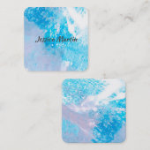 Modèle de carte de visite art abstrait splash bleu (Devant / Derrière)