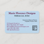 Modèle de carte de visite Artiste (Dos)