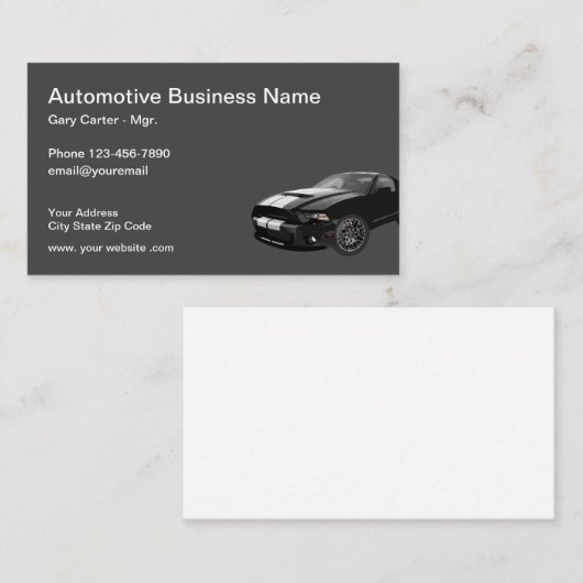 Modèle de carte de visite automobile (Devant / Derrière)