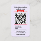 Modèle de carte de visite avec code QR pour les av (Dos)