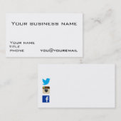 Modèle de carte de visite avec les icônes sociales (Devant / Derrière)