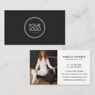 Modèle de carte de visite avec logo circulaire per