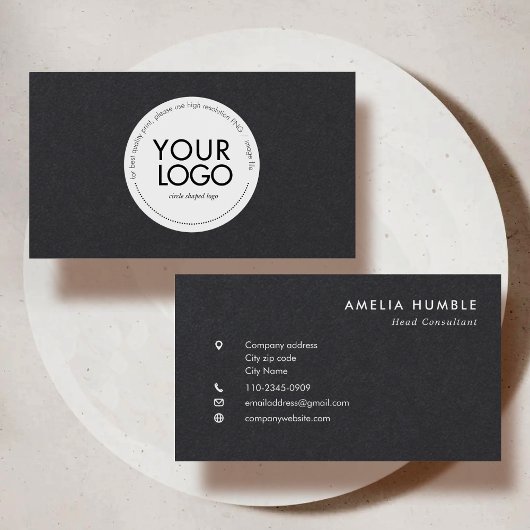 Modèle de carte de visite avec logo circulaire per