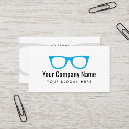 Modèle de carte de visite avec logo de lunettes bl (Devant/Arrière en situation)