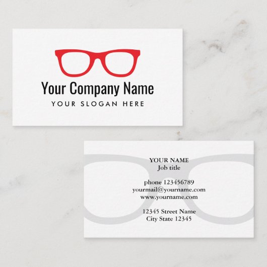 Modèle de carte de visite avec logo de lunettes sp (Devant / Derrière)