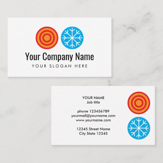 Modèle de carte de visite avec logo d'installateur (Devant / Derrière)