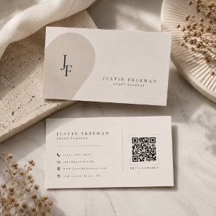 Modèle de carte de visite beige minimaliste