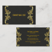 Modèle de carte de visite Black & Gold (Devant / Derrière)