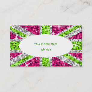 Modèle de carte de visite blanc ovale Glitz UK Lim