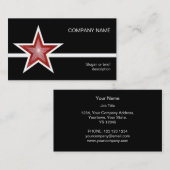 Modèle de carte de visite blanc Red Star noir (Devant / Derrière)