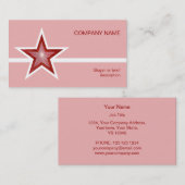 Modèle de carte de visite blanc Red Star rose (Devant / Derrière)