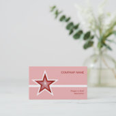 Modèle de carte de visite blanc Red Star rose (Debout devant)