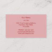 Modèle de carte de visite blanc Red Star rose (Dos)
