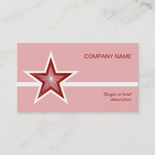 Modèle de carte de visite blanc Red Star rose