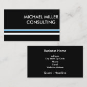 Modèle de carte de visite Bleu Bande (Devant / Derrière)