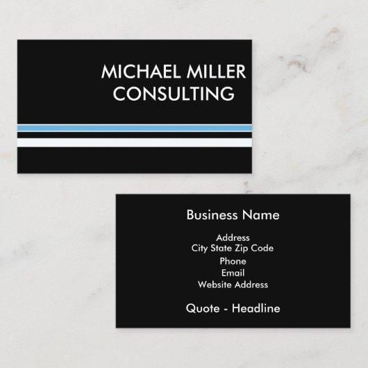 Modèle de carte de visite Bleu Bande (Devant / Derrière)