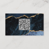 Modèle de carte de visite bleu marine avec code QR (Dos)