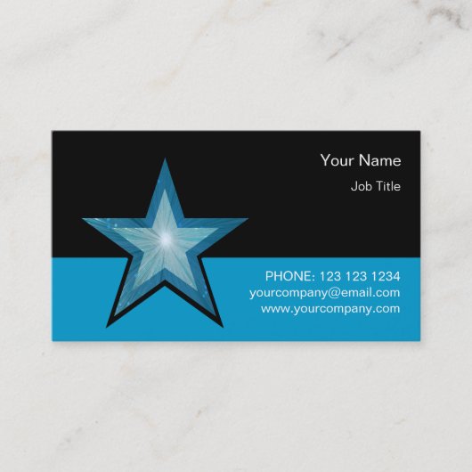 Modèle de carte de visite Blue Star (Devant)